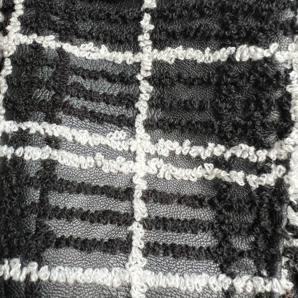 KUT from the Kloth Tweed Plaid Faux Leather Moto Jacket Women's Medium - Picture 7 of 12